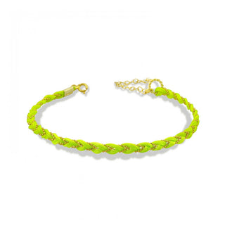 NEON YELLOW ROPE WITH BALL CHAIN ANKLET