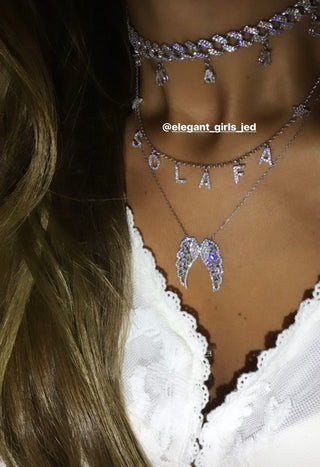 DIAMOND NAME NECKLACE WITH STARS