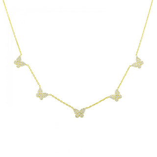 GOLD BUTTERFLY CHOKER OR LONG NECKLACE - ELEGANT GIRLS