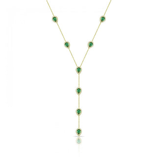 Y SHAPE LONG  GREEN NECKLACE