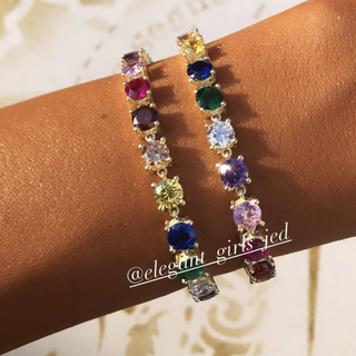 RAINBOW SOLITAIRE BRACELET - ELEGANT GIRLS
