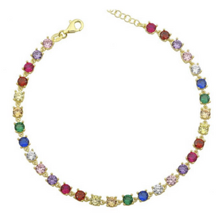 RAINBOW SOLITAIRE BRACELET - ELEGANT GIRLS
