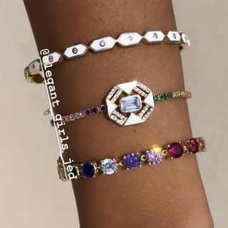 RAINBOW SOLITAIRE BRACELET - ELEGANT GIRLS