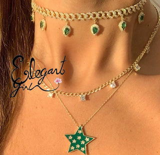 GREEN STAR NECKLACE