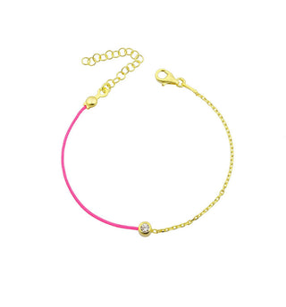 HOT PINK ONE STONE SOLITAIRE BRACELET