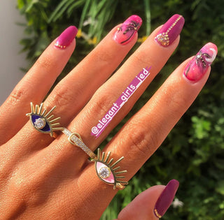 PINK SOLITAIRE EYE RING