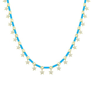 BLUE STARS DANGLE CANDY COLORS CHOKER - ELEGANT GIRLS
