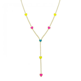 CANDY COLORS TENNIS HEART LONG NECKLACE - ELEGANT GIRLS