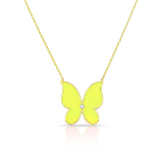 YELLOW BUTTERFLY NECKLACE - ELEGANT GIRLS