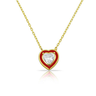 NEW ONE RED HEART NECKLACE