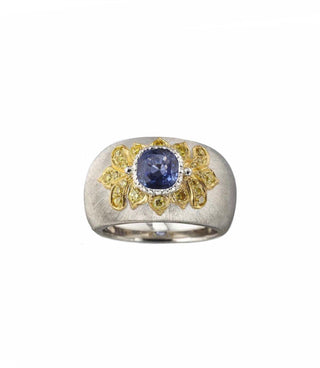 THE LUXURY SILVER SAPPHIRE  RING
