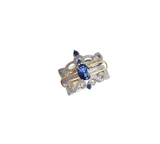 THE LUXURY DOUBLE  SAPPHIRE BLUE RING