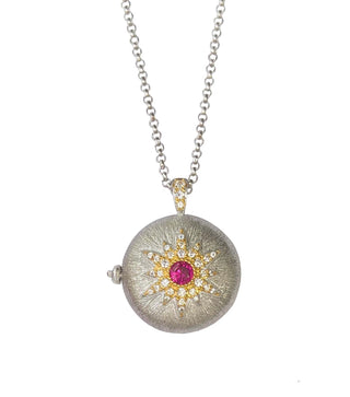 THE LUXURY RUBY SILVER LOCKET NECKLACE