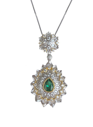 THE LUXURY EMERALD SILVER NECKLACE