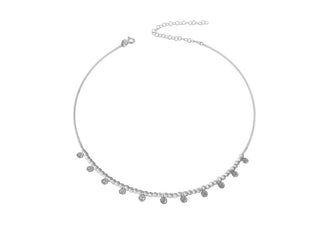 ROLL IN  SILVER SOLITAIRE DROP CHOKER
