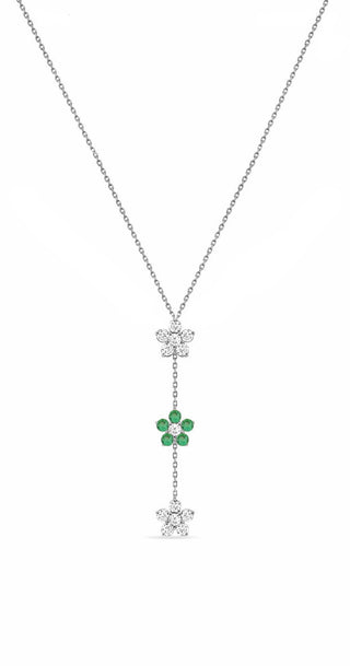 GREEN THREE FLOWERS NECKLACE