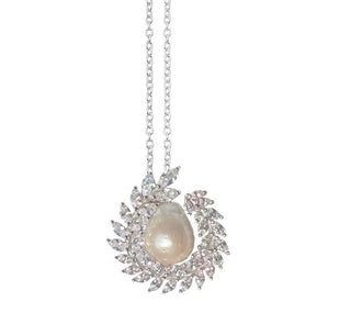 BIG PEARL MARQUISE NECKLACE