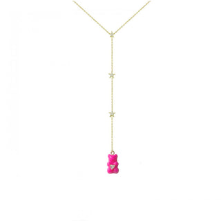 LONG STARS WITH HOT PINK GUMMY BEAR NECKLACE
