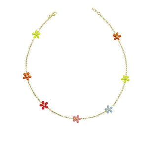 LONG NEON 7 FLOWERS NECKLACE