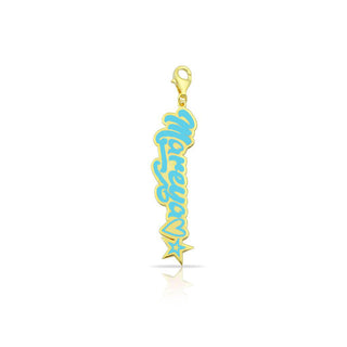 NEON ENAMEL NAME WITH STAR AND HEART CHARM