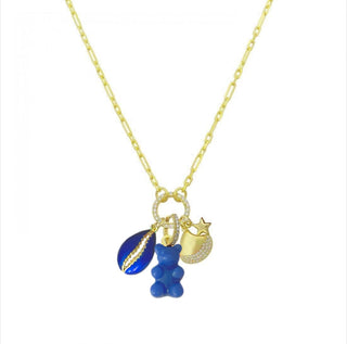 NAVY BLUE SHELL CHARMS WITH GUMMY BEAR