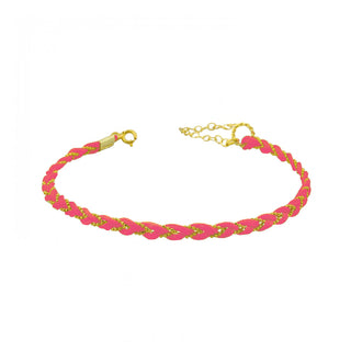 NEON PINK ROPE WITH BALL CHAIN ANKLET