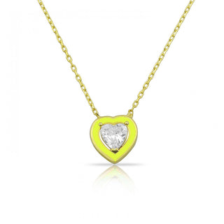 CANDY NEON YELLOW HEART NECKLACE