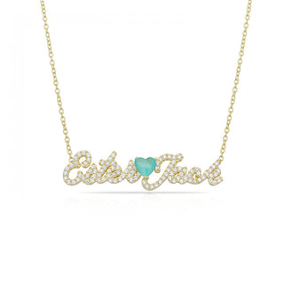 TWO HANDWRITING DIAMOND NAMES NECKLACE