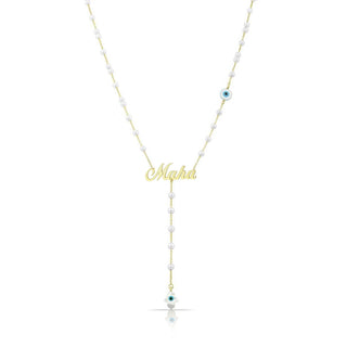 LONG PEARL NAME NECKLACE