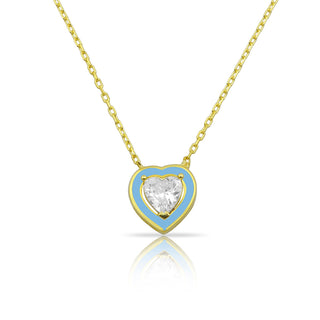 NEW BABY BLUE HEART NECKLACE