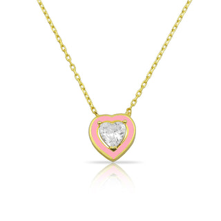NEW ONE PINK HEART NECKLACE
