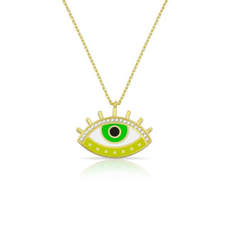 All the eyes on u neon green  necklace