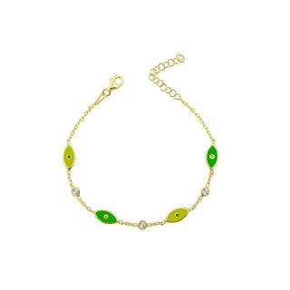 GREEN X YELLOW EYES ANKLET