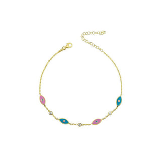 PURPLE X TURQUOISE EYES ANKLET