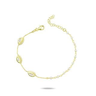 GOLD EYES X PEARLS BRACELET