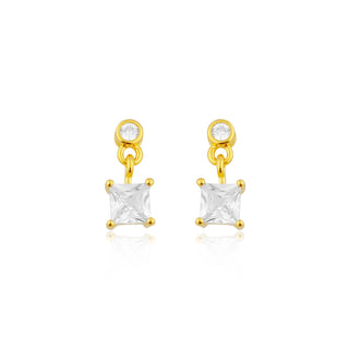 SQUARE SOLITAIRE EARRING
