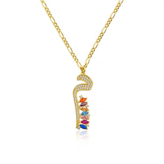 SPECIAL ARABIC LETTERS RAINBOW MARQUISE NECKLACE