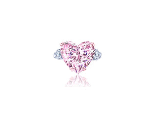 PINK BIG SOLITAIRE HEART RING