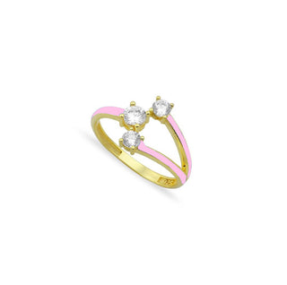 PINK 3 SOLITAIRE RING