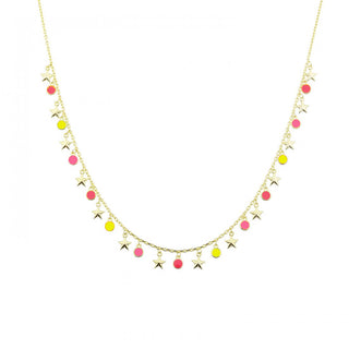 NEONS PINK SHADES STARS WITH BEADS NECKLACE