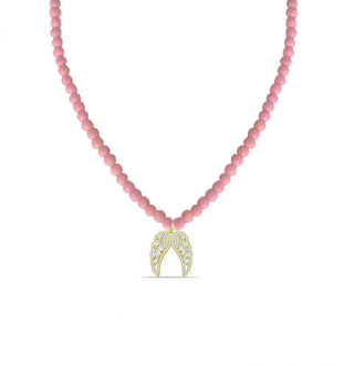 WINGS PINK BEADS NECKLACE