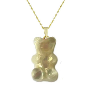 REAL WHITE SHELL GUMMY BEAR NECKLACE