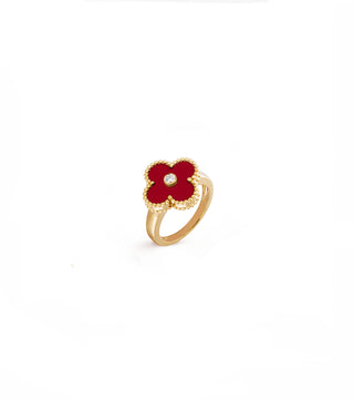 RED ONE FLOWER WITH DIAMOND RING