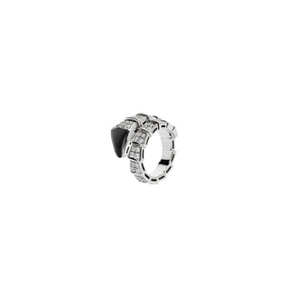 BLACK SILVER WITH DIAMOND SERPENTI VIPER RING