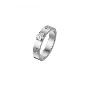 PLAIN WITH SOLITAIRE  LOVE RING