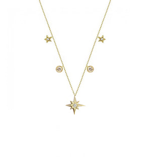 MULTI STAR WITH SOLITAIRE  NIGHT NECKLACE