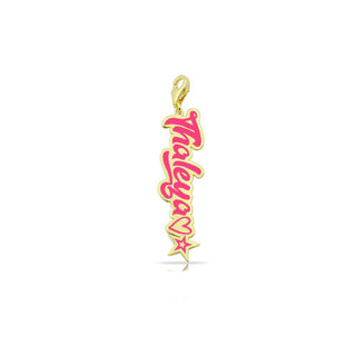 NEON ENAMEL NAME WITH STAR AND HEART CHARM