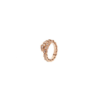 THIN ROSE FULL DIAMOND SERPENTI VIPER RING