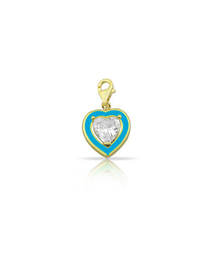 TURQUOISE HEART SOLITAIRE CHARM