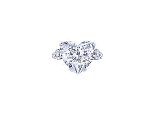 WHITE BIG SOLITAIRE HEART RING